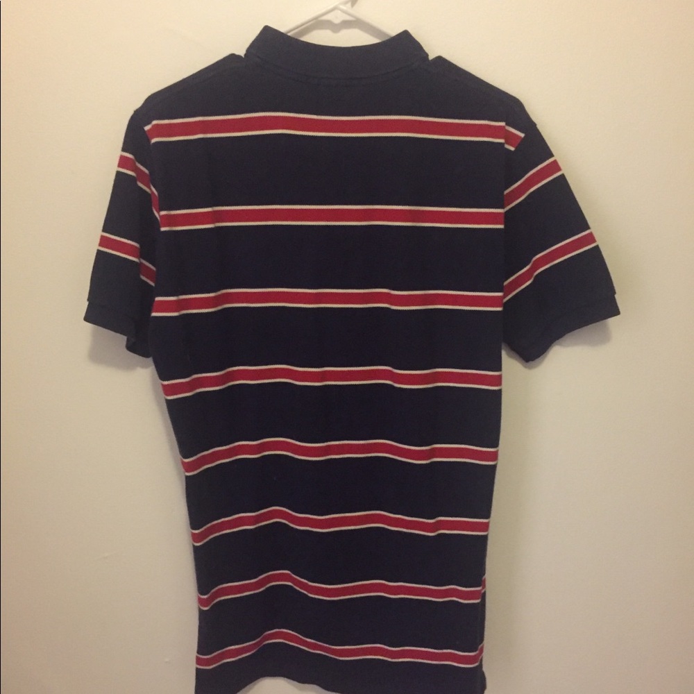 Navy blue with red and white striped polo - Picture 4 of 4